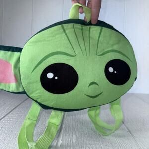 Star Wars Grogu Backpack Kids One Size Green Plush Baby Yoda Character Bag Spots